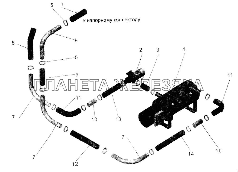 Установка подогревателя МАЗ-152
